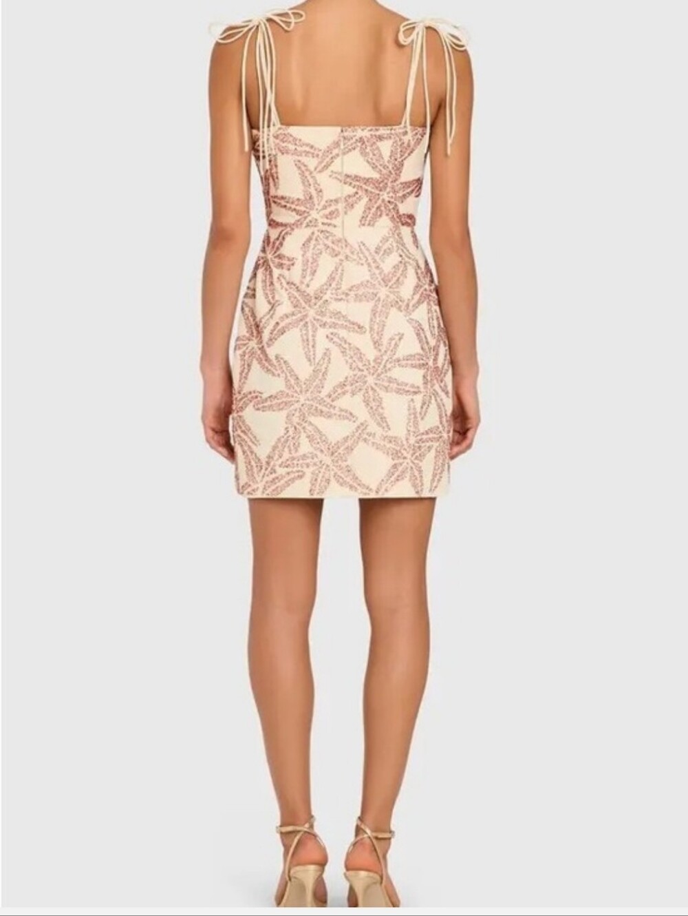 NWT Amanda Uprichard Avani Sequin Starburst Mini Dress - Cream & Rose Gold - Picture 3 of 4